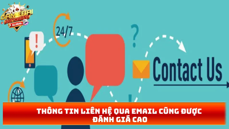 Thông tin liên hệ qua Email cũng được đánh giá cao
